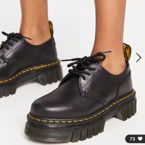 NEW Dr. Martens Unisex 8053 Quad 5-Eye Shoe, Black Polished Smooth 12PT
